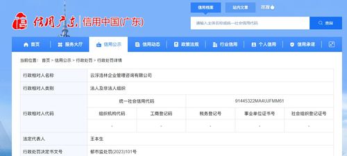 云浮浩林企業(yè)管理咨詢被吊銷營業(yè)執(zhí)照的警示與啟示